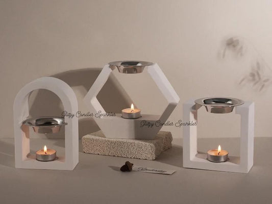 Miscellaneous : Our New Square Hexagon Arch Candle Cup Concrete Handcrafted Incense Burner .